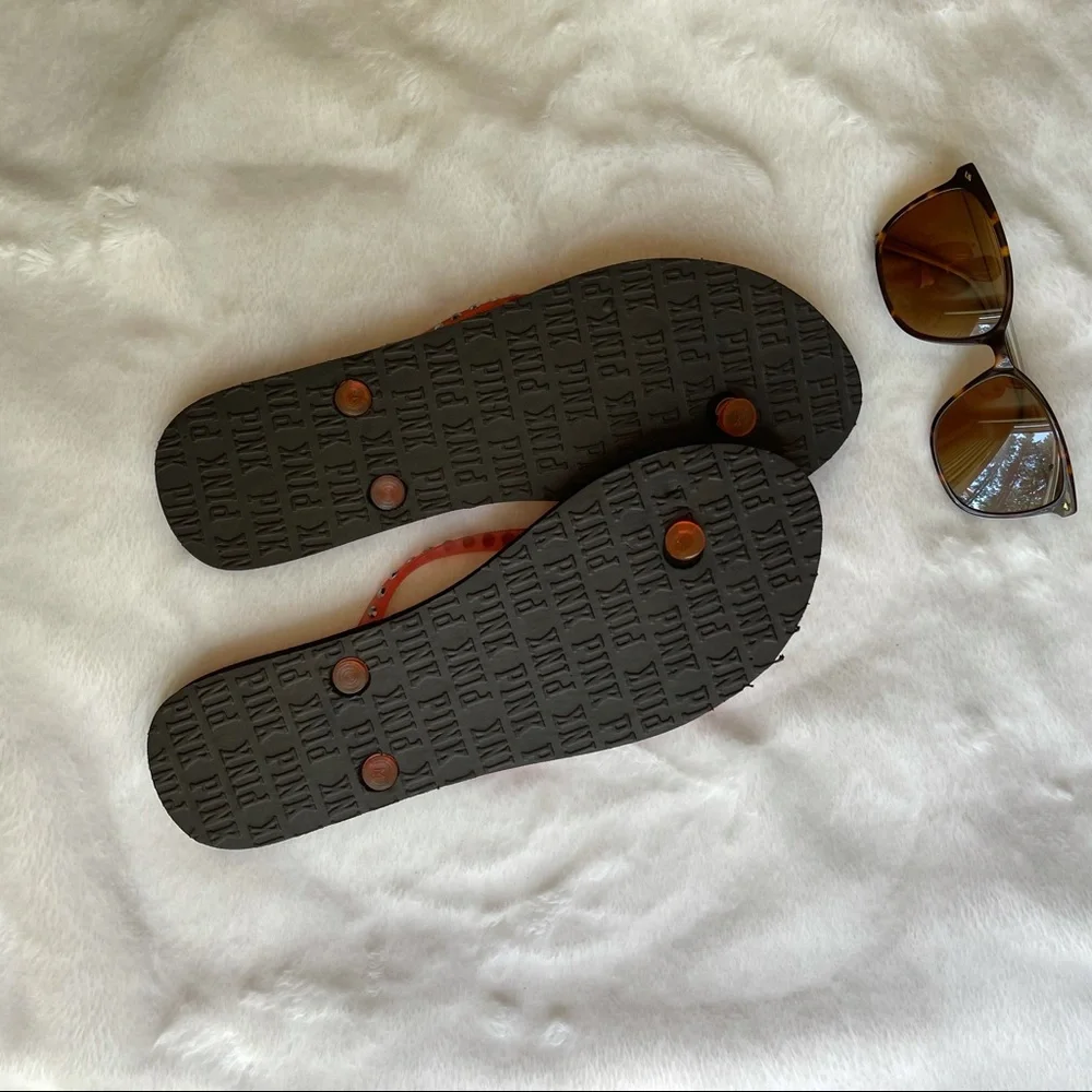 PINK Victoria’s Secret Bling Flip Flops Sandals  M 7/8